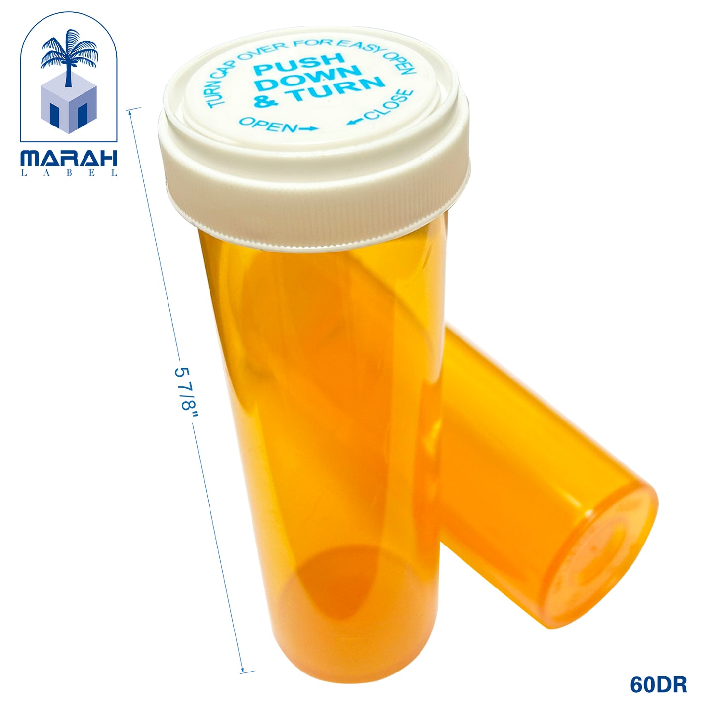 plastic pharmacy vials reversible cap - pair