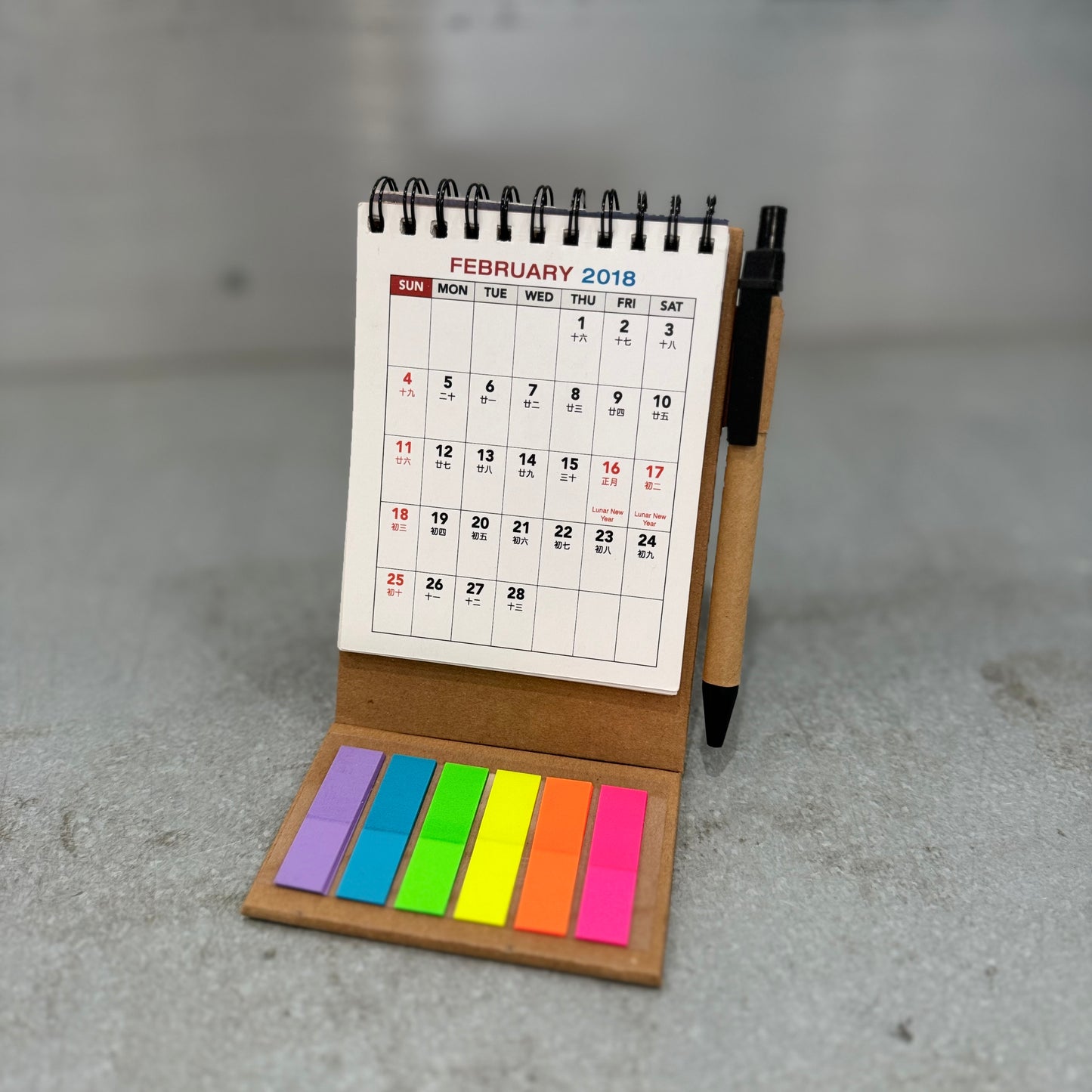 Custom Calendar with Pen and Sticky Notes