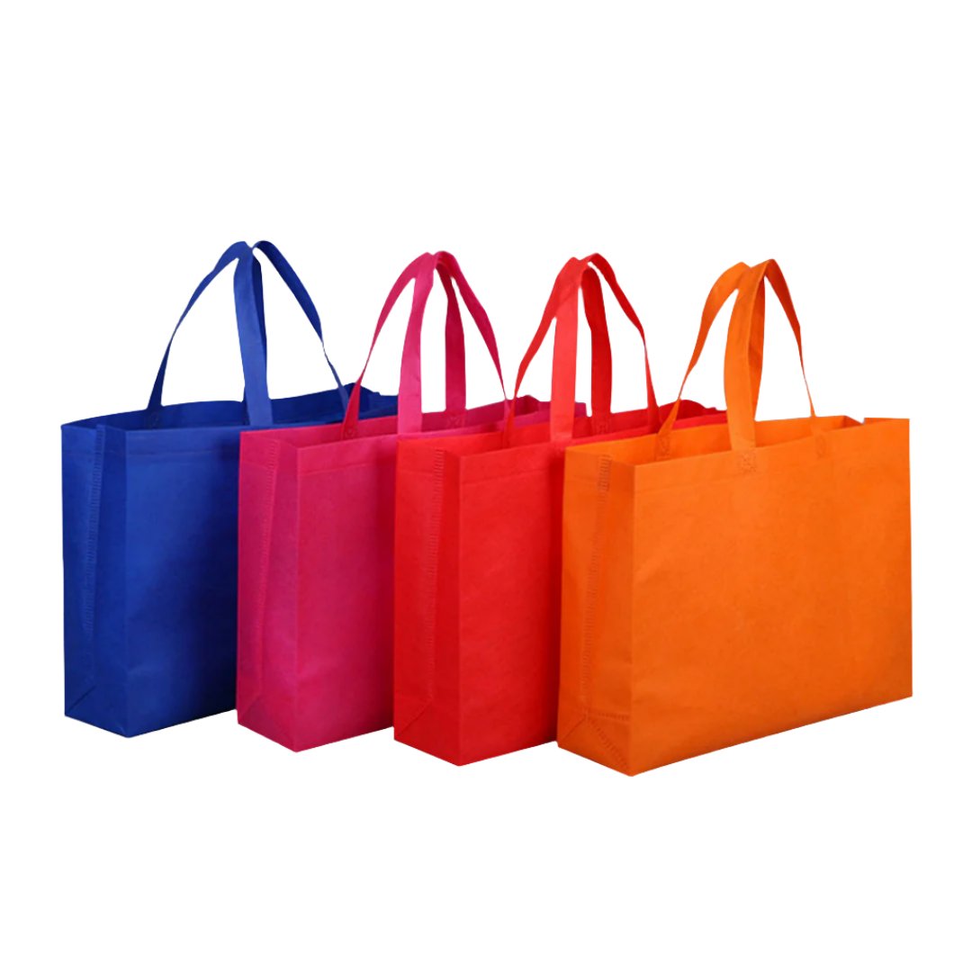 custom reusable tote bag with handles in multiple colors