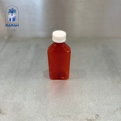 椭圆形 RX 液体瓶，带盖，琥珀色