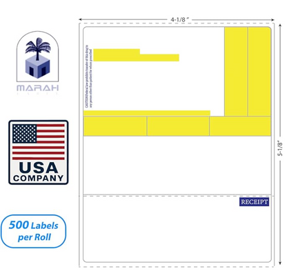 Marah C1135 Prescription Labels Direct Thermal Prescription Labels 4.125" W x 5" L RX Labels Pharmacy Grade with Scratch and UV Resistance Pharmacy Grade 500 Label Per Roll 