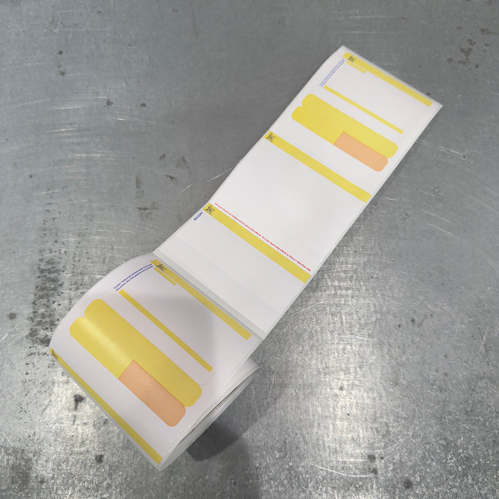 Marah Design Blank Prescription Label - Direct Thermal Label - Yellow and White 
