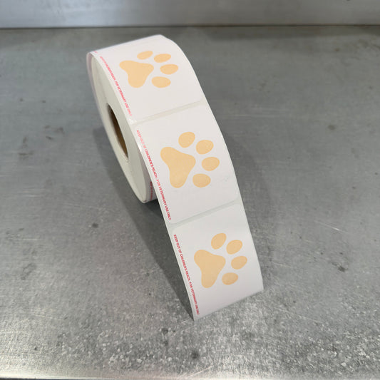 Marah Design Veterinary Prescription Label with Paw Print and Warning Roll
