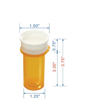 Hold Reversible Cap Plastic Prescription Vials - Safe & Convenient (10DR, 20DR, 40DR)