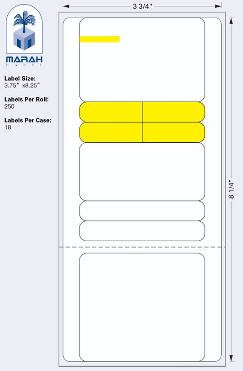 Universal Rx Label Size Blank Prescription Labels RX (Large Size) - Direct Thermal & 18 Rolls ...