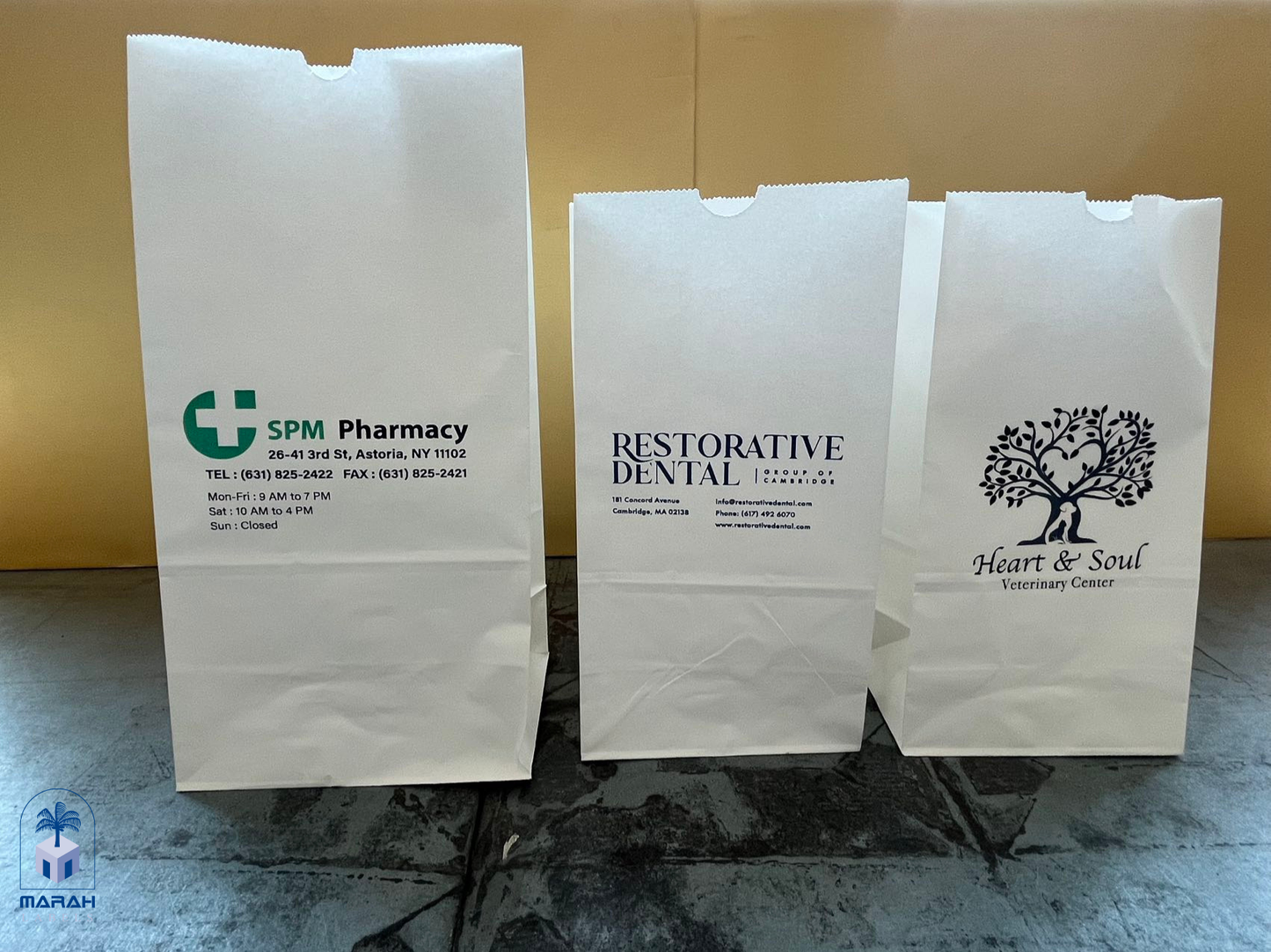 marah custom bags pharmacy paper bags 